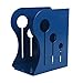Homend Bookends Metal Iron Adjustable Books Holder Stand Desk Heavy Duty Nonskid Bookend (Blue, Medium)