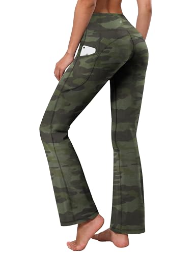 Image of BUBBLELIME Women Out Pockets High Waist Bootlegs Tummy Control Yoga Flared