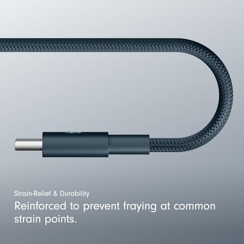 Image of Beats USB-C to USB-C Woven Cable Fast Charging Durable /Tangle-Free Compatible Charger for Apple & Android Devices (1.5 m, 5 ft) - Nitro Navy