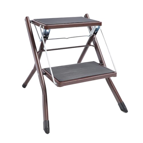 Gearwell Escalera de 2 escalones, Taburete Plegable con Pedales Anchos Antideslizantes, Carga de 264.6 LB, Escalera Ligera para Cocina, baño, despensa