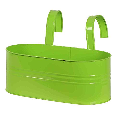 Siena Garden Blumenkasten oval, Pflanzkasten, Blumentop, grün, inkl. Halter, 722640