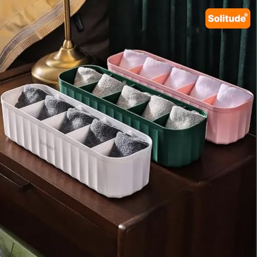 Image of Solitude 8 Pcs Wardrobe Innerwear Organizer for Socks, Undergarments, Makeup, Ties, Cosmetics, Scarves Organizer for Wardrobe Closet Storage Dividers for Household (Multicolor)