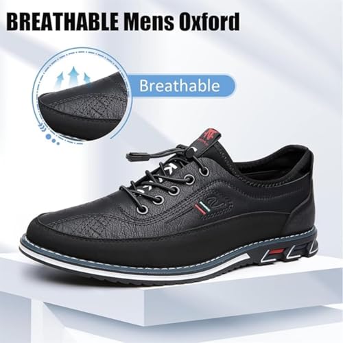 Image of Mens Dress Shoes Casual Oxfords Lace-Up Lightweight Formal Business Shoes Leather Loafers Fashion Sneakers Driving Loafers Orange