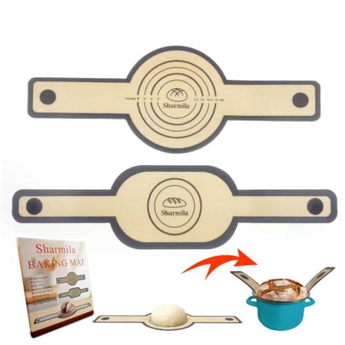 Silicone Bread Sling for Dutch Oven - Non-Stick & Heat Resistant, 2Pcs Oval and Round Reusable With Long Handles for Transfer Sourdough