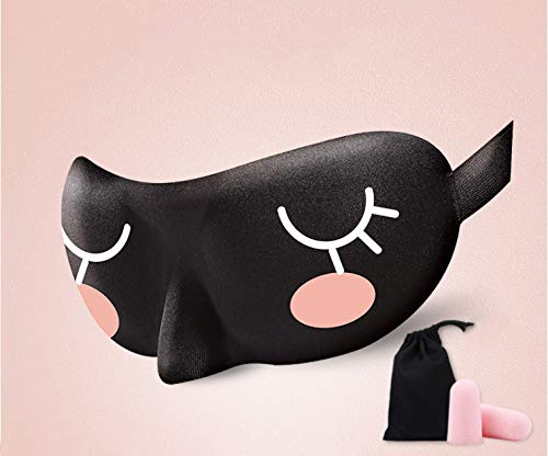 Preisvergleich Produktbild Schlafaugenschutzbrillen 3D-Schlaf Schattierungsmasken Männer Frauen Spielzeug Ohr Paare Süße Studenten Mittagspause Ohrstöpsel Geschenke Frauen Schwarz