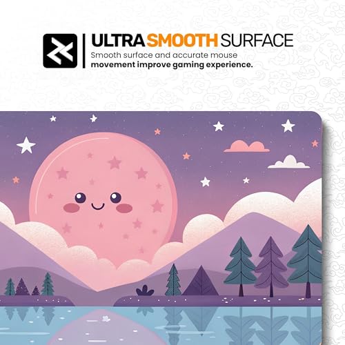 Image of Pastel Valley Premium Desk Mat | Anti-Skid | Anti-Slip | 90 * 42 cm | Laptop Mat for Work from Home /Office /Gaming- Extended Mouse pad and Keyboard Desk mat