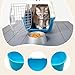 KiBcsLic 2X Pet Hanging Food Bowls Durability Covenient Portable Pet Cage Feeder Dog Crate Feeding Bowls for Puppy Cat Small Animals, Blue