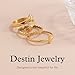 Destin Jewelry 18K Gold Plated Stainless Steel Hug Ring for Women, Waterproof Hypoallergenic Non-Tarnish PVD Gold Band with Sentimental Design, Size 10