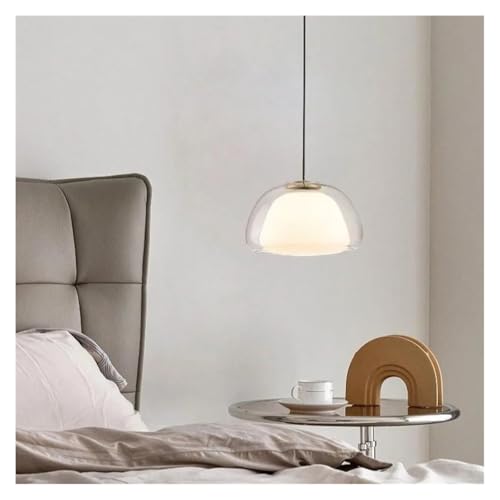 Lampe de chevet suspendue pour chambre romantique en verre crème moderne