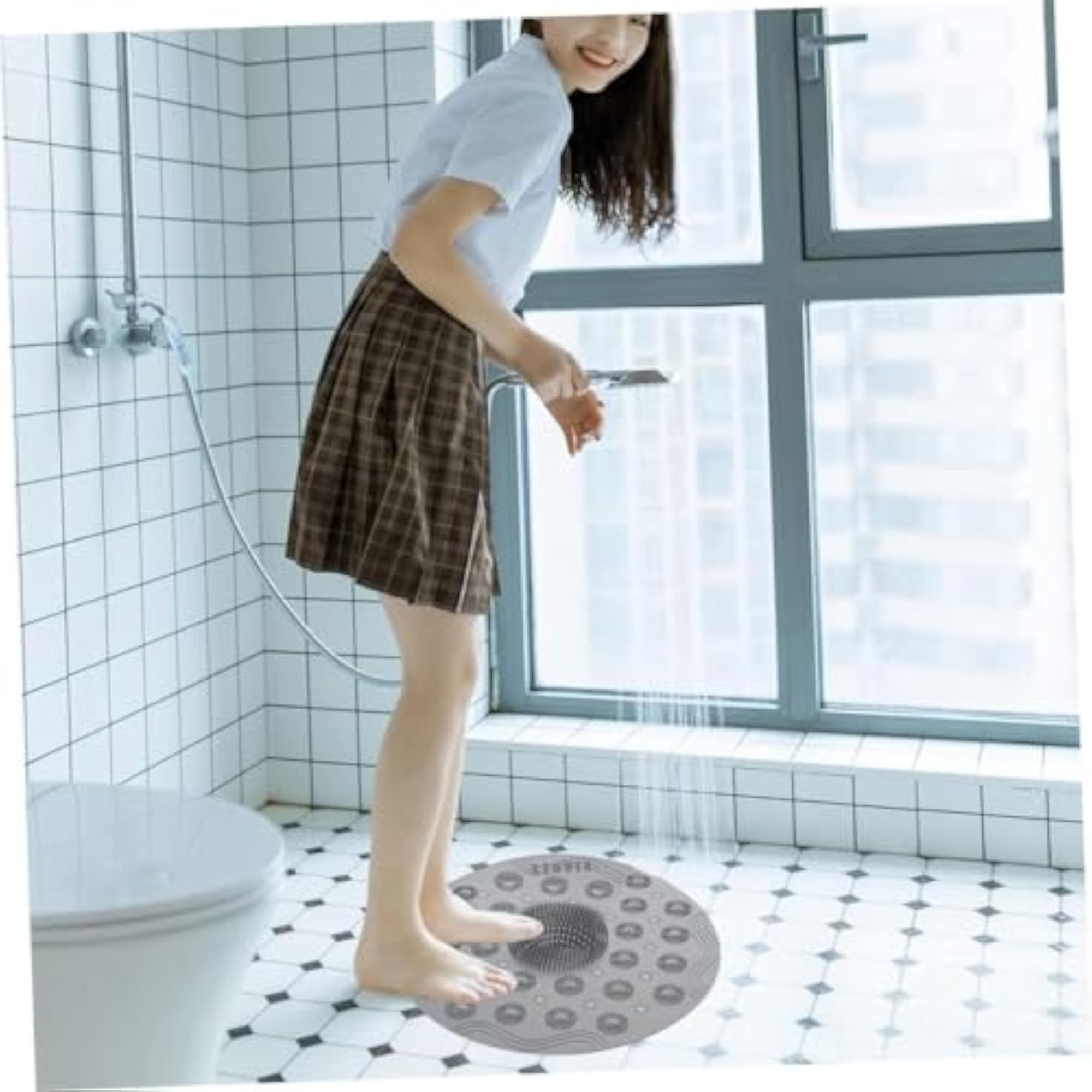 Round Bath Massage Pad, Non-Slip Silicone Mat