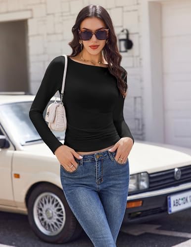 Ekouaer 3 Packs Women Boat Neck Tops Long Sleeve Shirts Fall Fashion 2025 Outfits Basic Thermal Underscrubs - 1