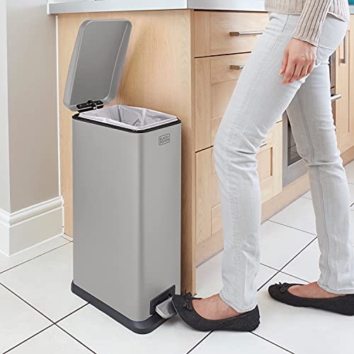 Cubo de basura rectangular gris de 20 L ideal para optimizar cocinas estrechas 3