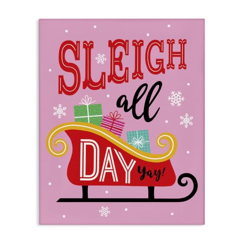 Stupell Industries Sleigh All Day, 24 x 30 Inch Canvas Wall Art
