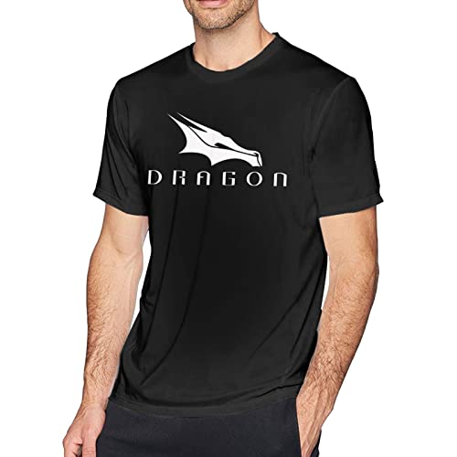 Shiyouyiyi Spacex Dragon Flags Fashion Men ComfortSoft Short Sleeve Tshirt Muscle Gym Workout Athletic Shirt Black X-Large