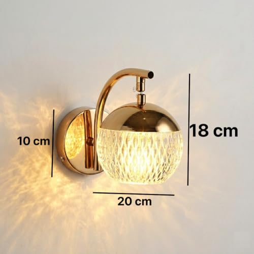 Image of Groeien 12W 3-Color LED Crystal Pearl Wall Sconce Light Fixture for Home Decor