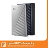 WD 1 TB My Passport Ultra، فضي، محرك أقراص ثابت خارجي محمول، برنامج نسخ احتياطي مع دفاع ضد برامج الفدية، وحماية كلمة المرور، USB-C وUSB 3.1 - WDBC3C0010BSL-WESN