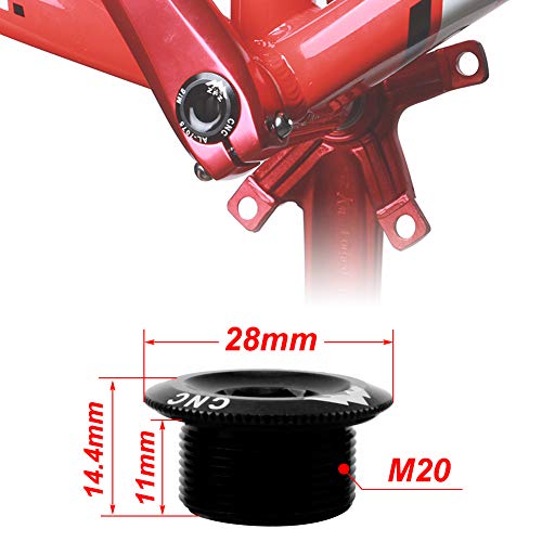Saipor 2個セット M20 バイククランクキャップ 合金製 CNC 