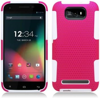 **PDA**For BLU Studio 5.5 D610a Grip Hybrid 2 in 1, White+Hot Pink