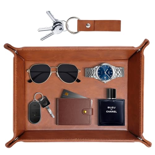 Euakee Bandeja de PU Cuero, Bandeja de Cuero Organizador Práctica...