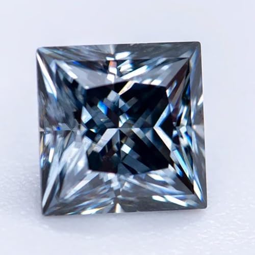 Moissanite princesse grise haute clarté : l'alternative durable pour éviter les pierres ternes