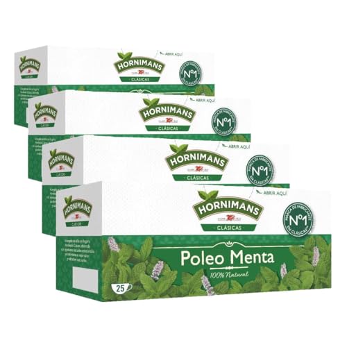 Hornimans Poleo Menta Infusión con Ingredientes 100% Naturales | 25 bolsitas | Sin Teína (Paquete de 4) Hornimans Poleo Menta Infusión con Ingredientes 100% Naturales | 25 bolsitas | Sin Teína (Paquete de 4)