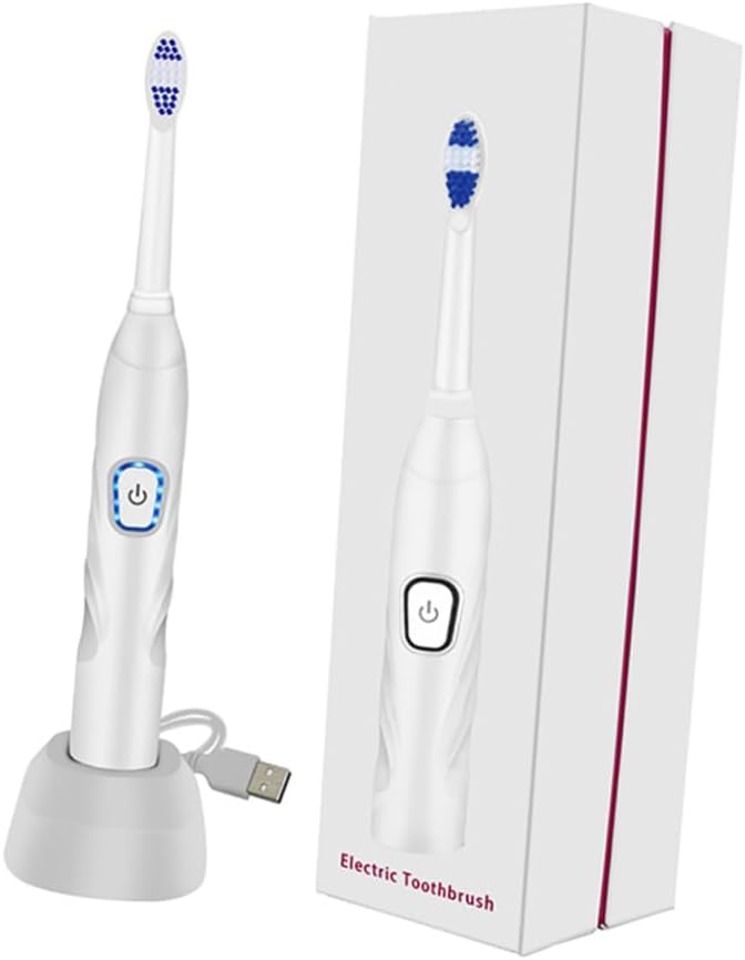 1set Boy Girl's Electric Toothbrush USB Charging Bristle Toothbrush for Boys and Girls Timer Cleaning Modes White Design for Home Use
