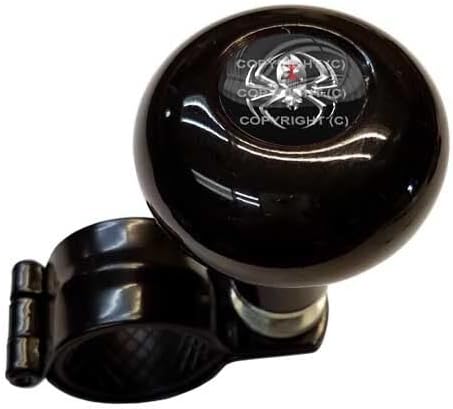 Black Steering Wheel Suicide Spinner Power Handle Knob Car Truck for Silver Spider Model-PYT-8888-4921