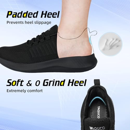 Image of Non Slip Work Shoes for Men Slip On Shoes Slip Resistant Work Sneakers Nonslip Lightweight Restaurant Food Service Zapatos de Trabajo para Hombres, All Black US 6.5-13