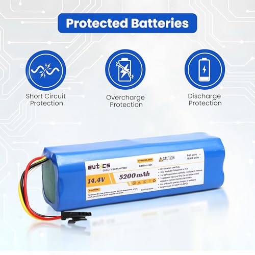 Image of 14.4V 5200mAh Li-ion Battery (74.88Wh) for 360 S9 X90 X95 S10 Robovac L10 L70 Hybrid | High Capacity Durable Rechargeable Battery for Robot Vacuum Cleaner