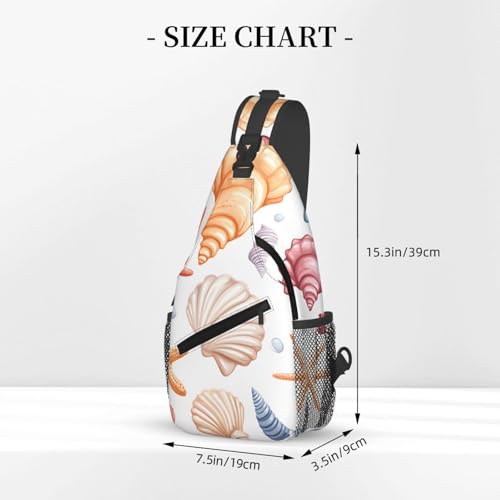 Mochila tipo sling unisex ligera con estampado estrella de mar miniatura 3