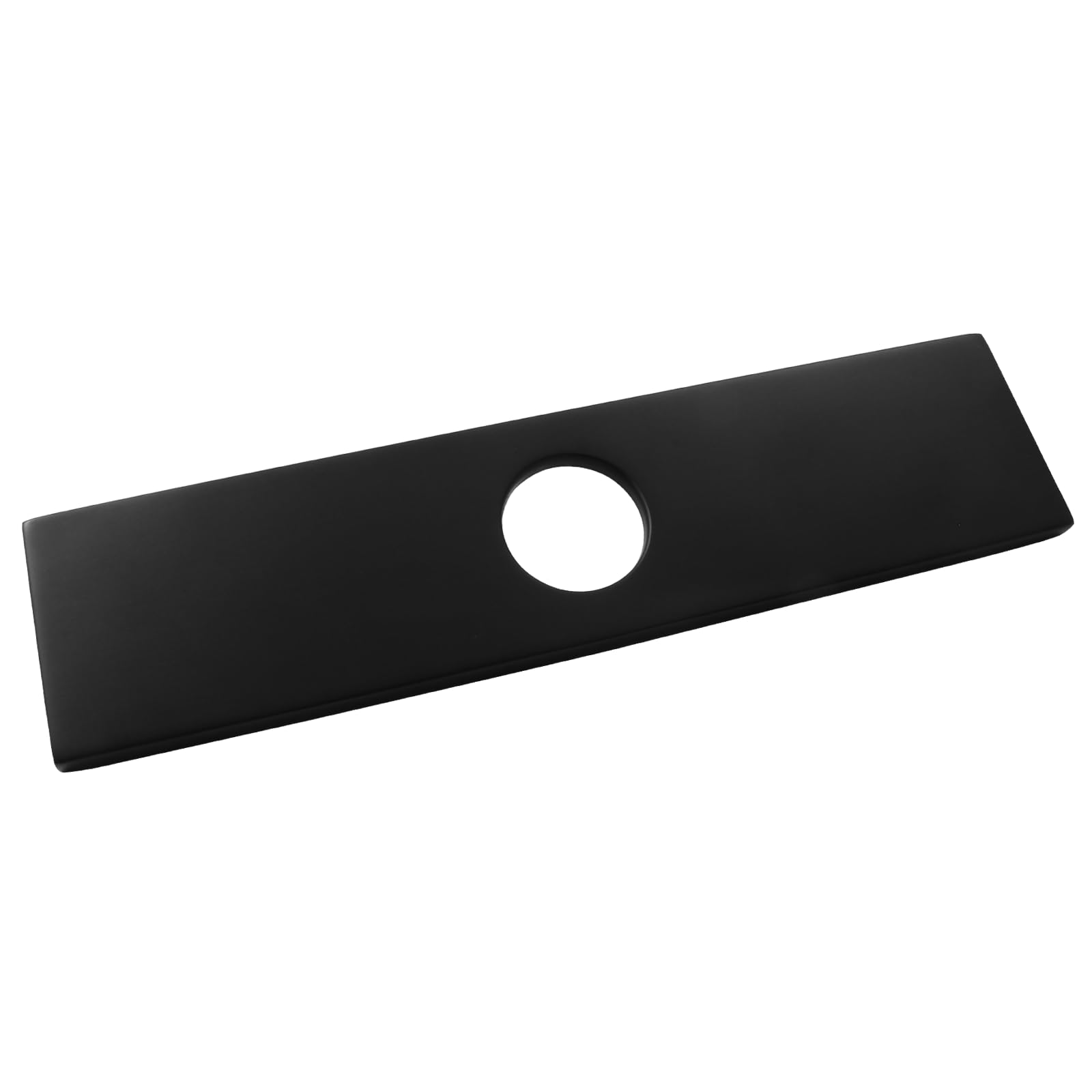 Biaungdo Piastra di copertura per fori da 25,4 cm, piastra di copertura per rubinetto del bagno in acciaio inossidabile nera opaca piastra di copertura per rubinetto da bagno rettangolare per