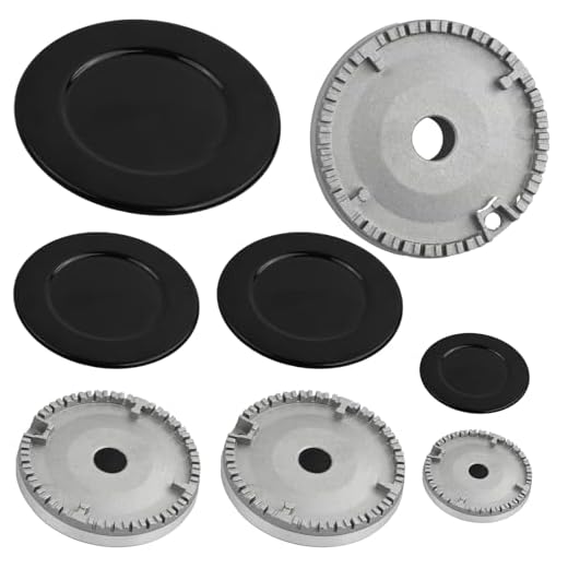 Natuce 4pcs Kit de Quemadores y Cubrequemador, Kit de Corona de Quemador de Gas y Tapa de Llama, Quemadores de Cocina de Gas, para Placas de Cocción Aariston Indesit Samet Nardi