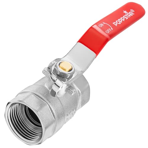 Poppstar Kugelhahn 1 Zoll (IG/IG 30 29mm DN25) voller Durchgang Hebelgriff Messing