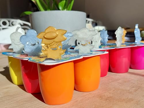 3DREAMS 10er Set Bio-Kunststoff Eisstiele Flowers - Ideal für selbstgemachtes Eis und Joghurt-Eis am Stiel - Blumen-Design, Wiederverwendbar und Leicht zu Handhaben
