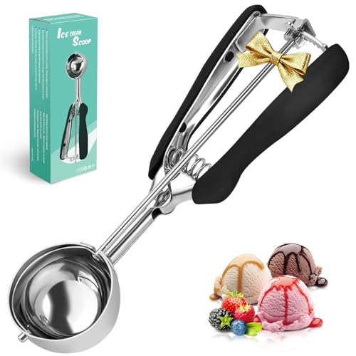 SPEENSUN Ice Cream Scoop with Rubber Easy Trigger-Large Size-6cm,Melon Baller Scoop,304 Stainless Steel Cookie Scoop,Durable and Effortless for Ice Cream,Melon Baller,Mash Potato and Baking