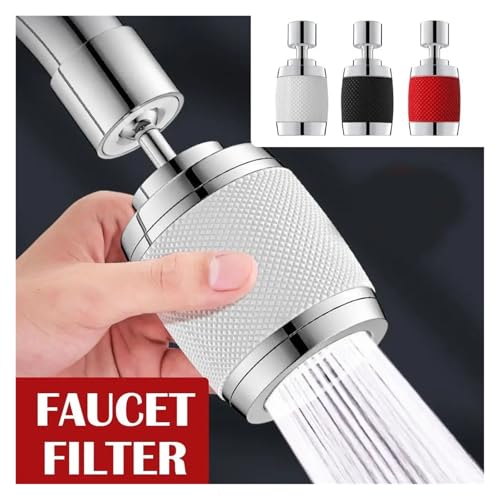 Buse de pulvérisation économie d'eau à 3 modes pour robinet de cuisine blanc