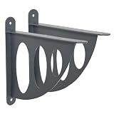 Saturn - Staffe per mensole in metallo e acciaio, 200 mm (grigio, 200 x 190 x 26 mm, confezione da 12, colore: Grigio