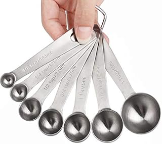 Measuring Spoons Stainless Steel Set of 7 for Measurement Tablespoon Teaspoon Measuring Dry and Liquid Ingredients