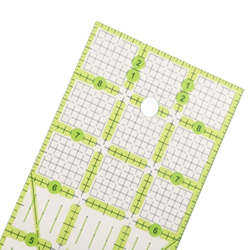 3Pcs Quilting Ruler, 9In Large Rectangle Inch Scale Sewing Ruler, Green Guide Lines Acrylic Clear Sewing Rulers For Stitching Project #TOP6