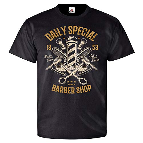 T-shirt vintage Barber Shop noir en taille XXXXXL au style rétro authentique