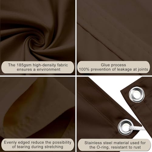Toile ombrage pour patio de qualité supérieure marron imperméable - 4