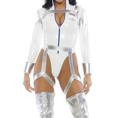 Forplay Damen Blast Off Sexy Movie Character Costume Kostüme in Erwachsenengröße, Weiss/opulenter Garten, M-L