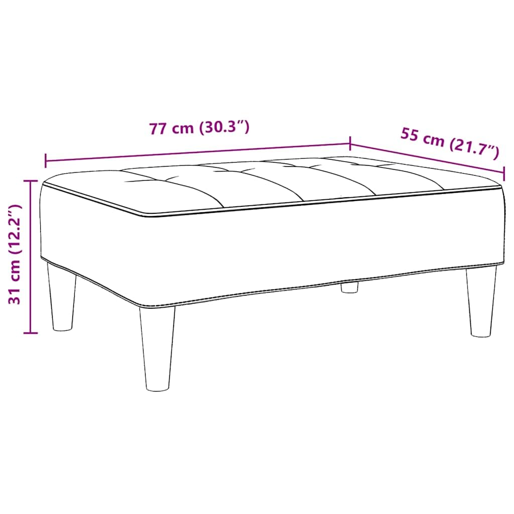 Podnóżek ciemnozielony z aksamitu 77 x 55 x 31 cm, wyściełany podnóżek z pianki i ramy ze sklejki, na sofę, fotel, do salonu, sypialni i korytarza