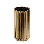7 inch Gold Ceramic Flower Vase Home Decor and Table Centerpieces for Friends and Family, Christmas, Wedding, Bridal Shower
