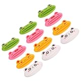 FRCOLOR 12 Pezzi Spremi Tubetti Dentifricio Manuale Cartoni Animati Dispenser Clip Multiuso per Crema Mani e Detergente Risparmio e Uso Totale Tubetti Morbidi Portatile e Facile da Usare