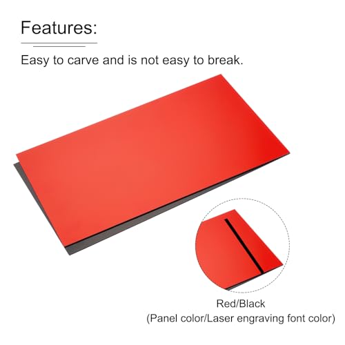 Image of MECCANIXITY ABS Engraving Double Color Sheet 7x11inch Red /Black for Badge, Sign, DIY Carving Pack of 12