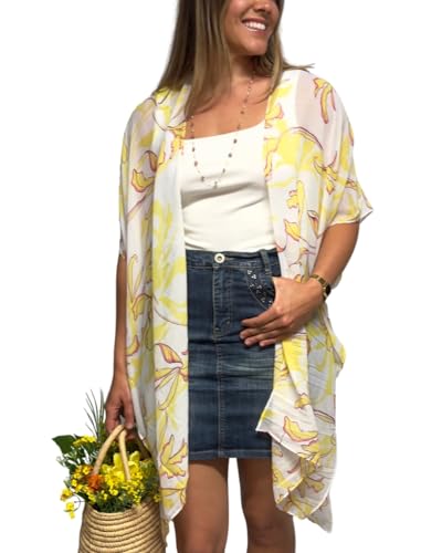 Image of Humble Hilo Womens Kimono Cardigan Sleeveless Lightweight Cover Up Casual & Flowy, 2 Sizes