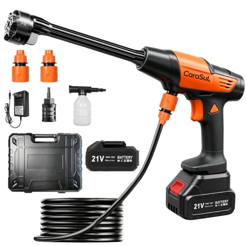 Image of Cordless Portable Car Washer, 1200 PSI Max Power Washer with 21V 4.0Ah Large Capacity Battery, Lightweight Car Pressure Washer with Safety Lock, Storage Case & 6-in-1 Nozzle for Car /Garden /Home /Patio