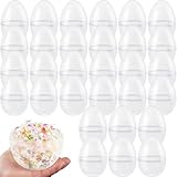 Restroma 30 Pack 6 Inch Large Clear Easter Eggs Plastic Transparent Easter Eggs Empty Jumbo Surprise Eggs Fillable for Easter Theme Party Favor