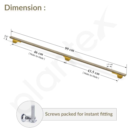 Image of Plantex Aluminium Cabinet Handle /900mm Wardrobe Handle for Home /Cupboard Door Pull-Push Handles for Office - Pack of 1 (DTC-5580, Brass Antique & Gold)